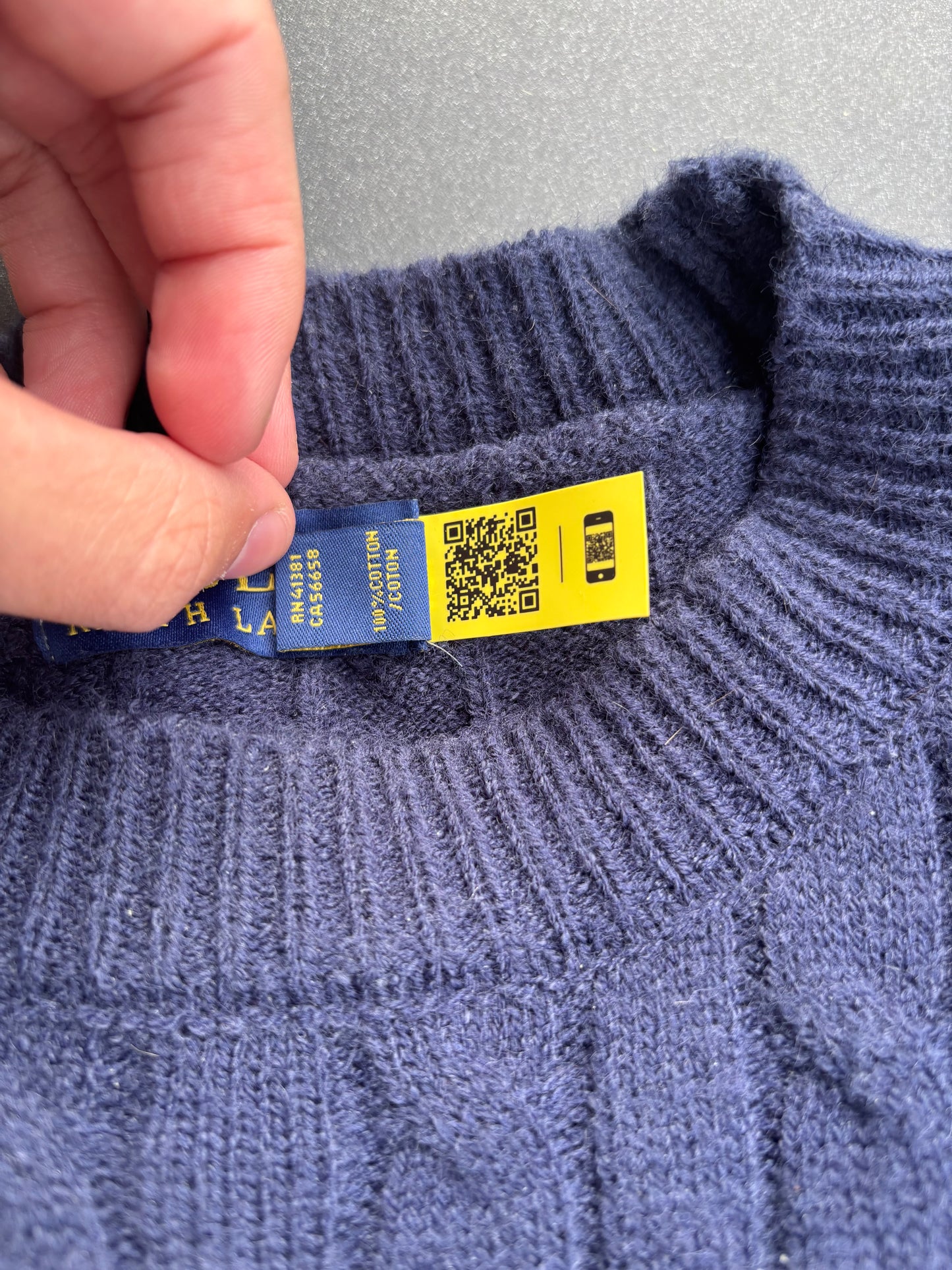 Ralph Lauren Cable Knit Sweater – Navy Blue – S