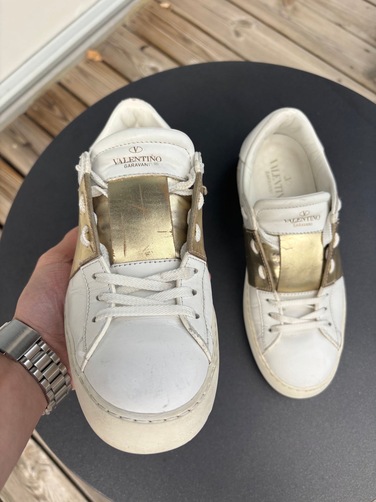Valentino Garavani Open Sneakers Vit/Guld – Strl 37 – Oslagbart pris!