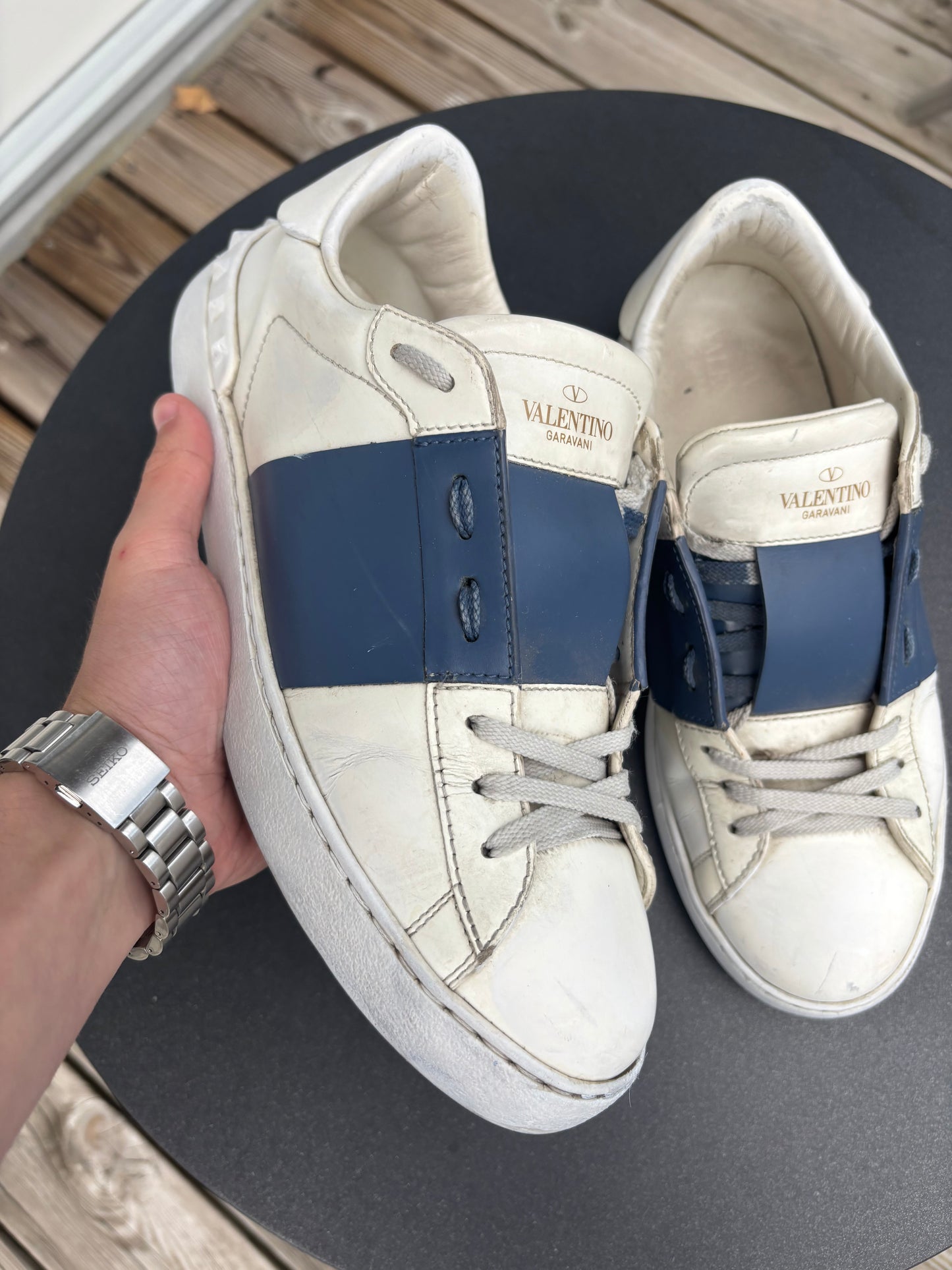 Valentino Garavani Open Sneakers Vit/Blå – Strl 41 – Snabb frakt & retur