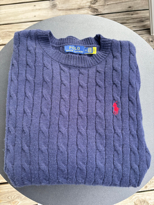 Ralph Lauren Cable Knit Sweater – Navy Blue – S